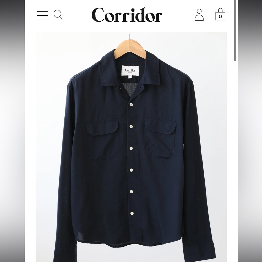 Corridor LYOCELL CAMP COLLAR LS - MIDNIGHT